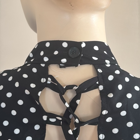 Corset Back Tiered Ruffle Polka Dot Dress - Picture 14 of 17